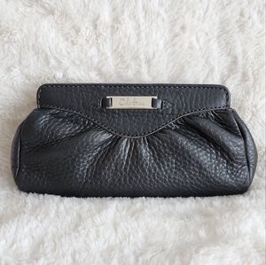 Cole Haan EUC Gray Leather Clutch with Magnetic Closure